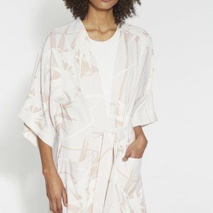 Halston Heritage Women’s Cream Paradise Printed Kimono Wrap XL  excellent